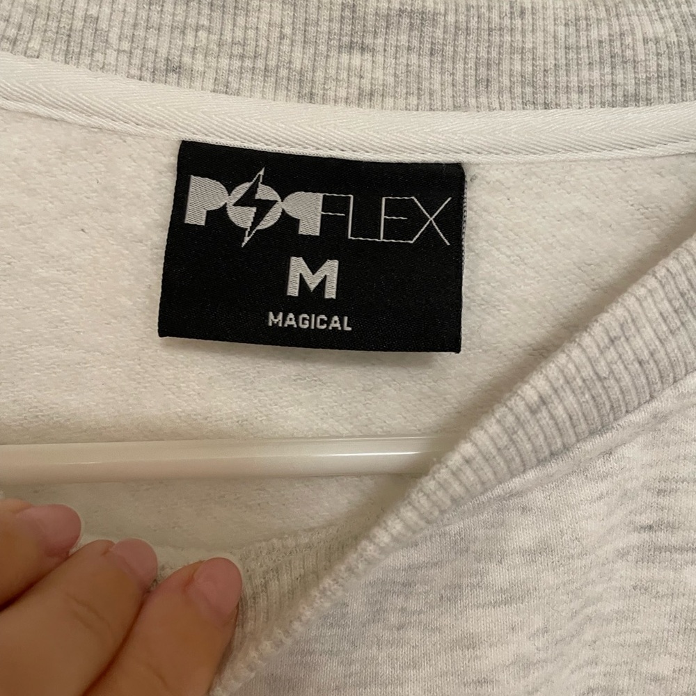 POPFLEX Heather Gray Crewneck Crop Sweatshirt - Picture 3 of 4